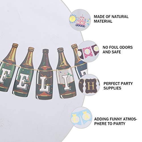 Amosfun 7 Unidades Coloridas de Feliz AniversÃ¡rio Banner de Parede de AniversÃ¡rio Pendurado Decrem