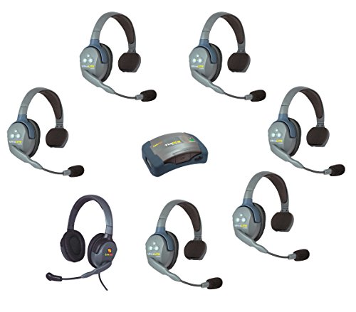 Eartec HUB7SMXD | 7 Person System with 6 Single and 1 Max 4G Double Headsets