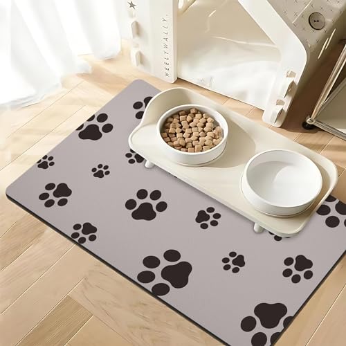 Pet Feeding Mat-Super Absorbent Dog Food Mat,30×18in Oversized Fe...