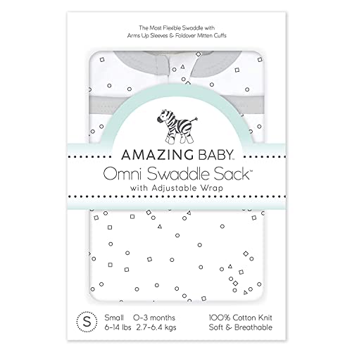 Image of Amazing Baby 6-Way Omni Swaddle Sack with Wrap, Confetti, 6-14 lbs