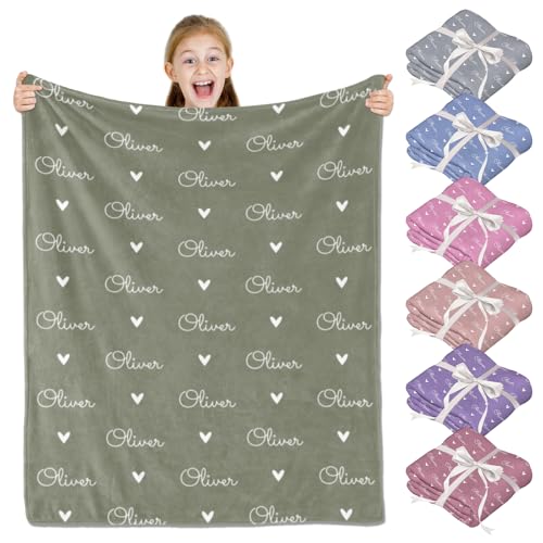 Image of PUREFLY Ships Next Day-Personalized Blanket for Kids- Custom Blanket with Name for Teen Girls and Boys, Birthday Gifts for Women and Men, Customized Flannel Throw, Christmas Blankets Gifts for Baby