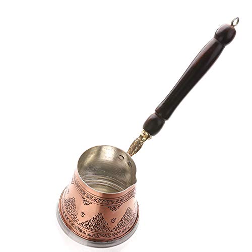 Erotto Cafetera de moca - Cafetera de café con diseño antiguo - Cobre de inducción 4-5 porciones Cover