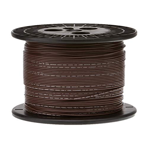 22 AWG Gauge UL1061 Stranded Hook Up Wire, 300V, 0.050" Diameter, Brown, 250 ft Length