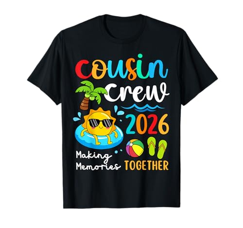 Cousin Crew 2026 Summer Vacation Beach Family Trips Matching T Shirts Tees for Men Women Kids