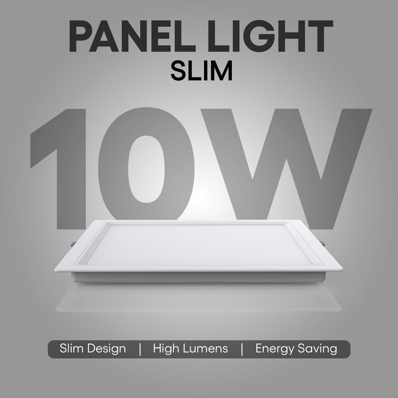 Image of Hi-Fi OLLO 10-watt Square LED Downlighter | LED Ceiling Light for Home and Hall | Cut Out: 68 mm, Color: Warm White Light, (3000K) Pack of 10-Polycarbonate