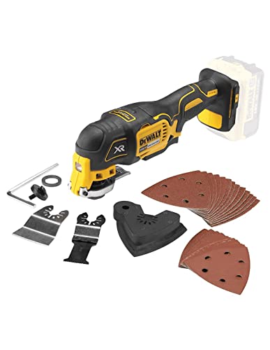 DEWALT DCS355N-XJ Utensile Multi-Funzione ad oscillazione, motore Brushless, in scatola di cartone senza batteria e caricabatterie, 18 volts