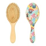 SLHKPNS Hair Brush Detangling for Massaging Scalp Colorful French Bulldog Faces Tangle-Free Hair Brush for All Types Women Men Girls Boys Wooden Detangler