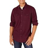 Amazon Essentials Men's Regular-Fit Long-Sleeve Two-Pocket Flannel Shirt,...