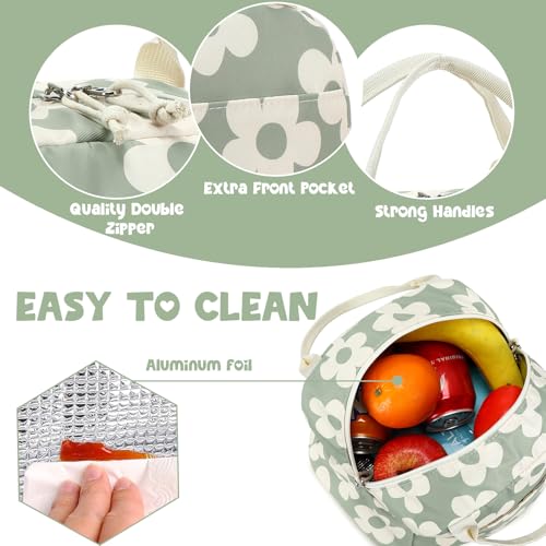 image for Bluboon Lunch Bag for Women Men Cute Corduroy Lunch Tote Bags Reusable