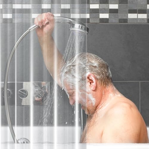 Rideau douche avec oeillets métalliques transparent et imperméable