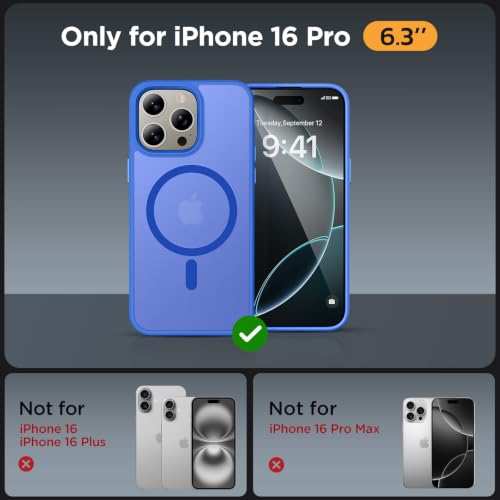 Image of Miracase for iPhone 16 Pro Matte Series Case, Magnetic, Sea Blue