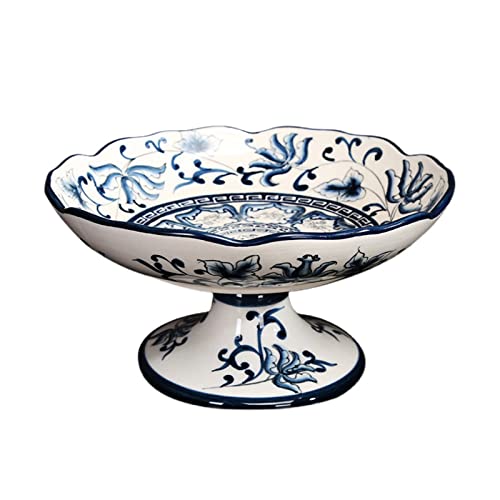 Frutero Chino Retro Azul y Blanco Plato de Frutas de Porcelana hogar Sala de Estar Cocina Restaurante decoración de Escritorio tazón de cerámica r