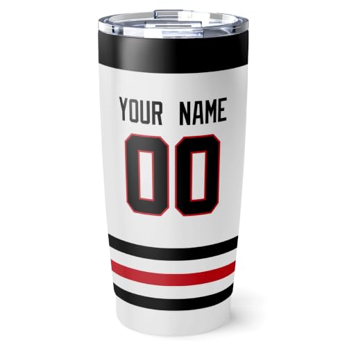 Image of ANTKING Chicago Tumbler 20oz Custom Name Number Travel Mug Gifts | Stainless Steel Insulated Coffee Cup for Men Women