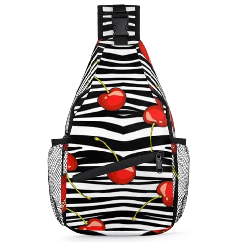 Sacoche porté épaule motif de fruits cerises imperméable et résistante en polyester