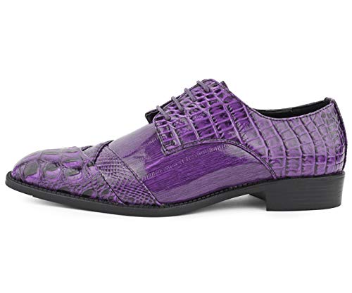 Image of Bolano Bandit Men's Alligator Print Cap-Toe Oxford Dress Shoes