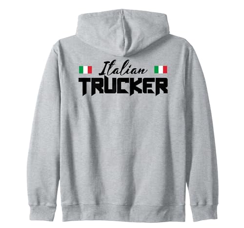 Italian Trucker Camionista Italiano Autista Di Camion Felpa con Cappuccio