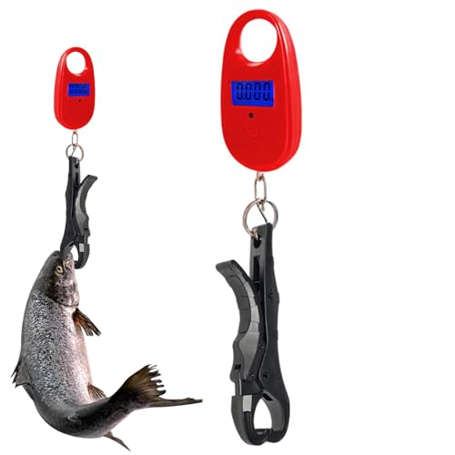 báscula para pescar, báscula de peso de pescado | Báscula de pesca portátil | Balanza de pesca electrónica portátil digital con medida de alta precisión, almacena hasta 25 kg