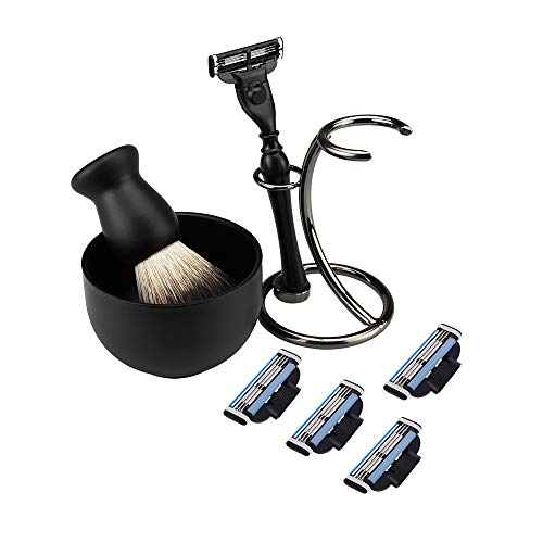 Manuelle elektronische Bauteile Rasierrasiermesser Pinsel Ständer Edelstahl Halter-Standplatz Kit Männer