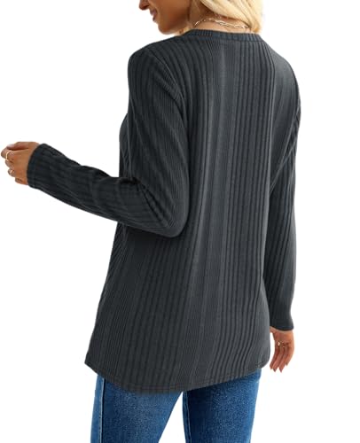 Image of XIEERDUO Long Sleeve Tops for Women Tunics Buttons Front Slit