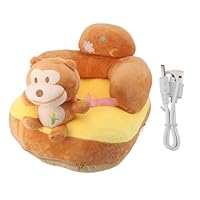 plplaaoo Baby Sofa Chair Plush Cute Cartoon Animal Adjustable Angle Support Seat with USB Cable for Toddlers Boys Girls Indoor Outdoor Use (Monkey)
