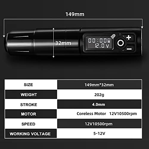 Tattoo Machine - Wireless Tattoo Machine Cartridge Pen 1950Mah Battery Power Coreless Motor Digital Led Display Tattoo Equipment Supply #TOP1