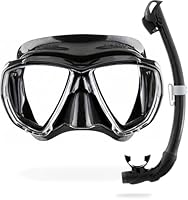 Cressi Big Eyes Seal Dry Schnorchelset Erwachsene - Panorama-Sichtfeld Tauchmaske - Seal-Dry Trocken-Schnorchel - Taucherbrille mit weicher Silikon-Dichtung - Schwarz/Schwarz - Einheitsgröße