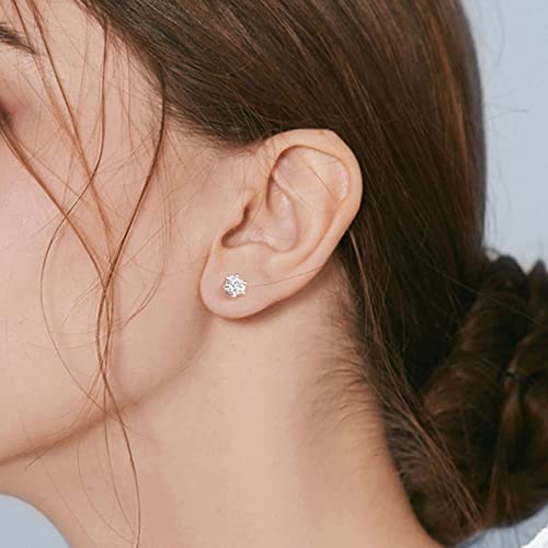 مجموعة اقراط مرصعة من الستانلس ستيل بحجر الزركونيا المكعب للنساء والرجال، 6 ازواج (3-8 ملم)، 6 مقاسات، ستيل جراحي 316L، لا تسبب الحساسية للمناسبات من ازوني