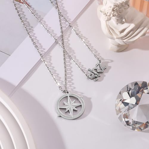 Skz's Necklace Set Stray Inspired Merch Compass Necklace Pendant Jewelry for Stay Fans Gifts3