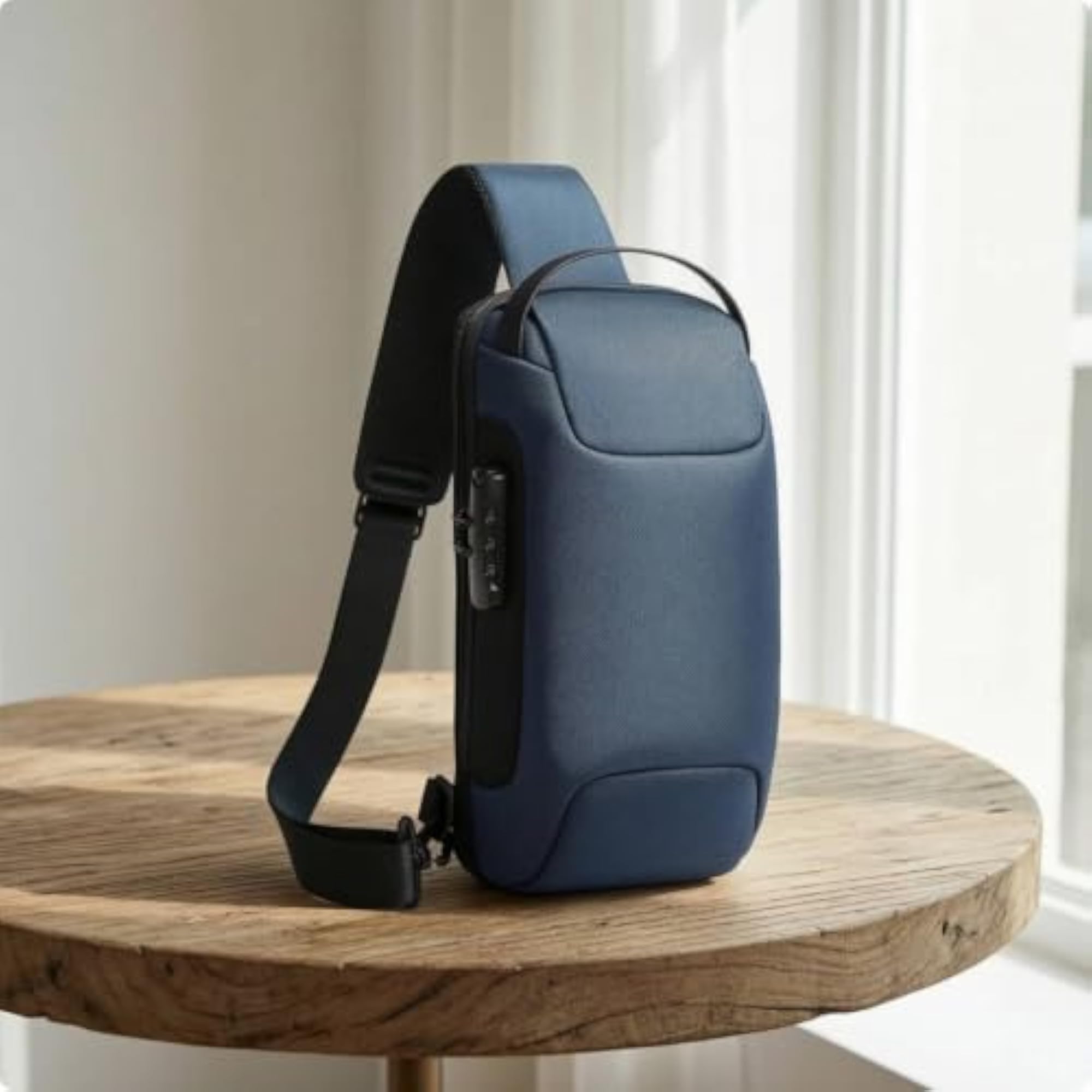 Water-Resistant Crossbody Bag with Password Lock