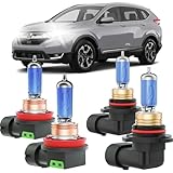 XFLHEHD Fits for 2015-2020 Honda CRV Halogen Headlight Bulbs Combo, Ultra Bright 5000K White High Low Beam Headlight Bulbs, Plug and Play, 4 Pack