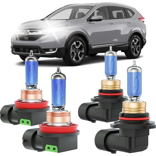 XFLHEHD Fits for 2015-2020 Honda CRV Halogen Headlight Bulbs Combo, Ultra Bright 5000K White High Low Beam Headlight Bulbs, Plug and Play, 4 Pack