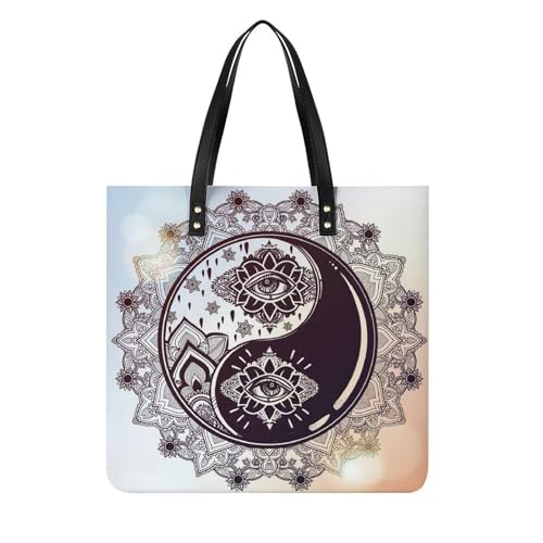 Sac à bandoulière Yeux de Tai-Chi grand tote bag imprimé graphique et zen 39x39cm