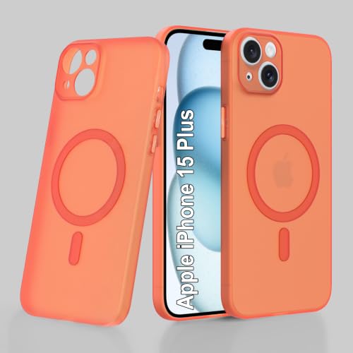 Image of ZAP CASE Paper Thin Case for iPhone 15 Plus | Ultra-Slim 0.5 mm Back Cover | Metal Buttons | Lightweight | Matte Finish | Anti-Fingerprint | Scratch Resistant | Camera Protection | Magsafe | Orange