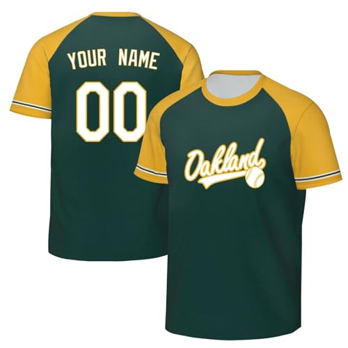 ANTKING Oakland T-Shirt Short Sleeve Jersey Style Custom Name Number for Men Gift