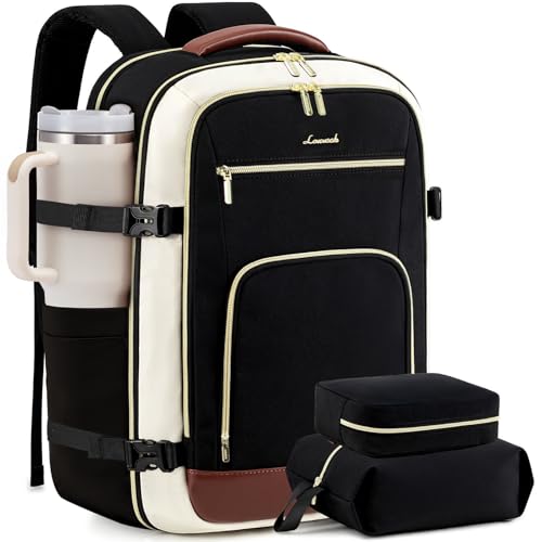 Image of LOVEVOOK Carry On Travel Backpack For Women Flight Approved, 40L Large Personal Item Backpack Travel Bag for Airplanes, Business 17 Inch Laptop Backpack, Weekender Overnight Daypack, With 2 Cubes
