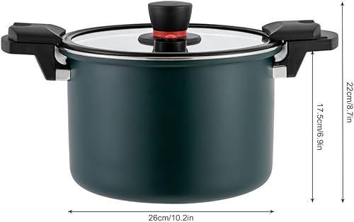 Miniatura 2 de Olla a presión de acero inoxidable de 7.4 cuartos de galón de capacidad, válvula de resorte, dispositivos de protección con tapa de vidrio