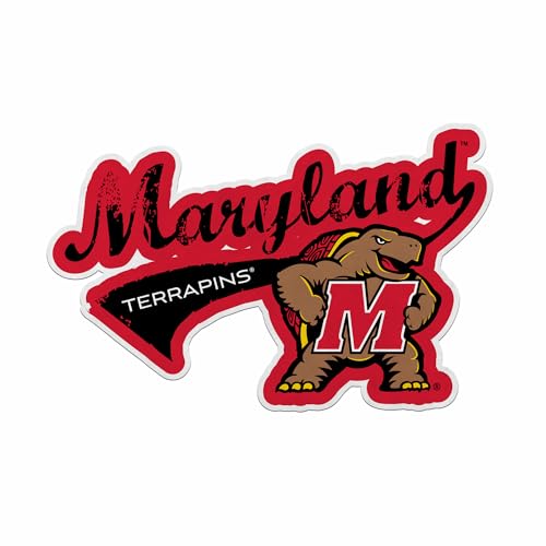 Rico Industries NCAA Maryland Terrapins Distressed Shape Cut Pennant - Home and Living Room Décor - Soft Felt EZ to Hang
