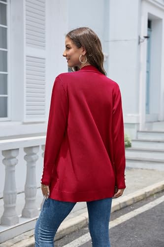 Image of VIISHOW Women Cardigan Sweater Lightweight Open Front Long Sleeve Soft Fine Knit Casual Trendy Kimono Cardigans with Pockets