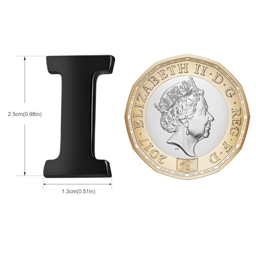 Image of HONEY BEAR Initial Alphabet Letter Lapel Pins Collar Badge Brooches for Mens /Womens Shirt Dress Decoration Black