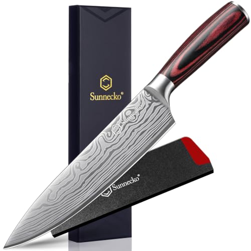 Sunnecko 8 Inch Chef Knife - Ultra Sharp Vegetable...