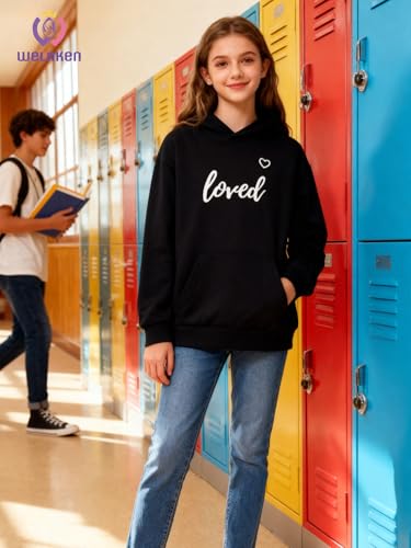 Image of weLaken Unicorn Sweatshirts for Girls Thick Cotton Pullover Tops Fall Winter Children Girls Clothing
