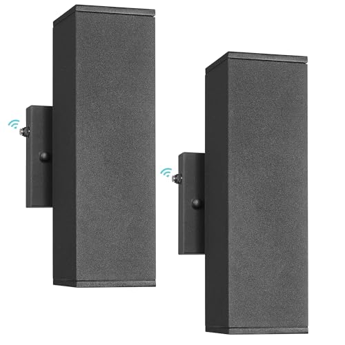 Image of Ken & Ricky Modern Outdoor Wall Light,Rectangular,Black,2 PK,Dust to Down | 2 Lights Exterior Wall Light Fixtures,Waterproof Outdoor Sconce,No glare,for House Porch Garage Patio Front Door Entryway