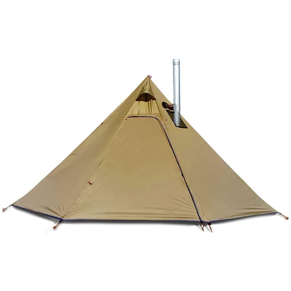 Pyramidenzelt Heiße Zelte mit Ofenloch Fenster Outdoor Camping Familie Tipi Zelt für 2-4 Personen Sport & Freizeit
