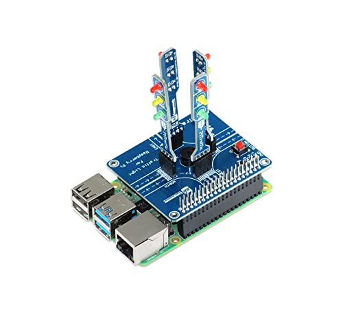sb components PiTraffic Educational Traffic Light Add on Shield HAT for Raspberry Pi 4, 3, 2 and Zero