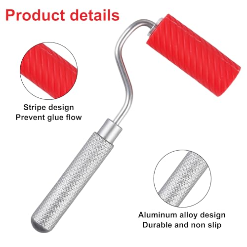 Gummiwalze Gummi: Leimroller Holzleim-Set, 1 Pinsel, 1 Tablett, Hartgummiwalze Gummiwalze Roller, Leim schnell und gleichmäßig auftragen, Anwendbar auf Handwerk, Holzbearbeitung Klebeprojekte