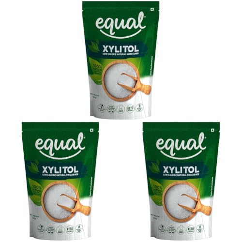 Image of Equal Xylitol Low Calorie Natural Sweetener| 100% Natural Sweetness from Xylitol | Low GI Sugar | Tooth Friendly | Tastes Just Like Sugar, 500g | Pack of 3