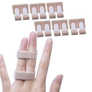 Sumifun Finger Buddy Wraps, 12 Pcs of Finger Tape for Jammed, Swollen, Dislocated Finger Joint, Finger Brace Splints for Curled Finger, Broken Finger