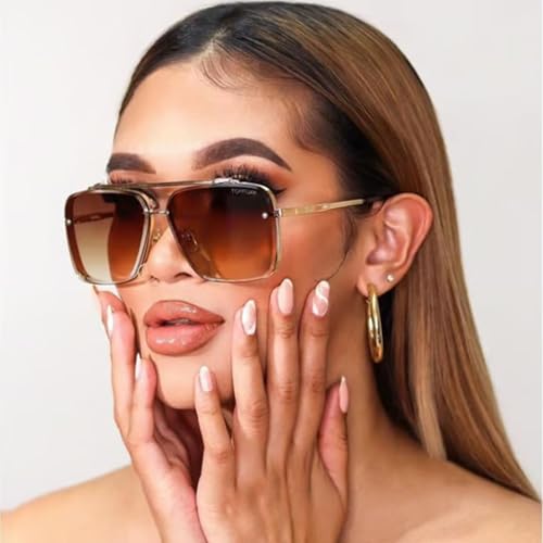 Retro Gradient Sunglasses UV400 Protection, 2025 New Unisex Retro Square Sunglasses3