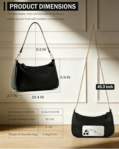 Image of VODIU Clutch Tote Handbags with 2 Removable Straps and Zipper Closure Crossbody Bags Shoulder Purse Handbag for Women