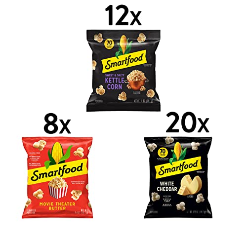 Smartfood Popcorn Variety Pack, 0.5 Ounce (Pack of 40) • to